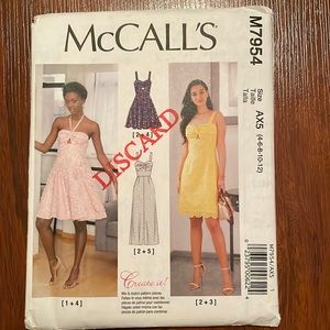 2/$15 McCall’s Sewing Pattern M7954 4-12